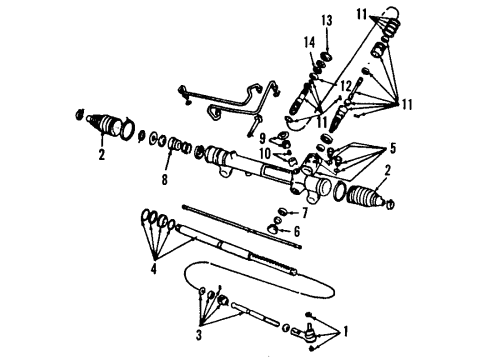 1993 Lincoln Mark VIII Power Steering Pump Diagram for F8LZ-3A674-ABRM