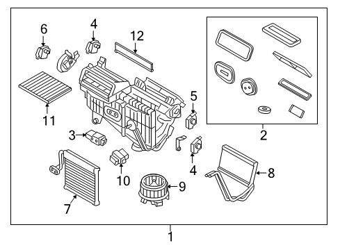 2019 Lincoln Continental A/C Evaporator & Heater Components Diagram