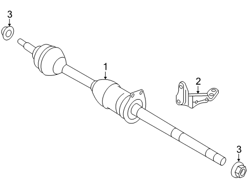 2009 Ford Taurus X Drive Axles - Front Diagram