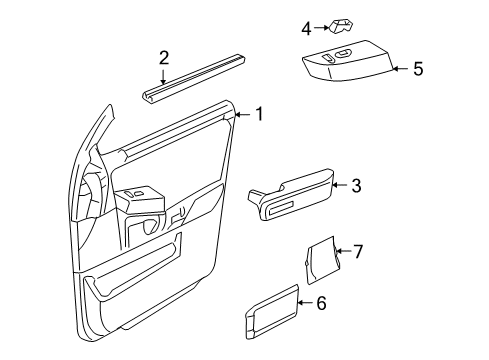 2005 Lincoln Aviator Lock Switch, Front Center Diagram for 2C5Z-14028-BAE