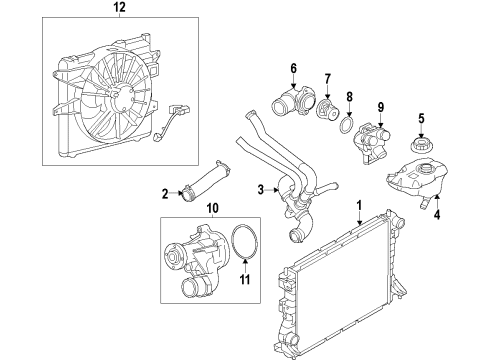 2010 Ford Mustang Fan Assembly Diagram for DR3Z-8C607-D