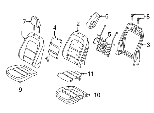 2022 Ford Escape Driver Seat Components Diagram 2 - Thumbnail