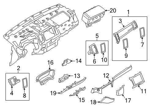 2020 Ford Ranger Cluster & Switches, Instrument Panel Diagram 2 - Thumbnail