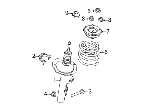 2015 Ford Police Interceptor Utility Struts & Components - Front Diagram