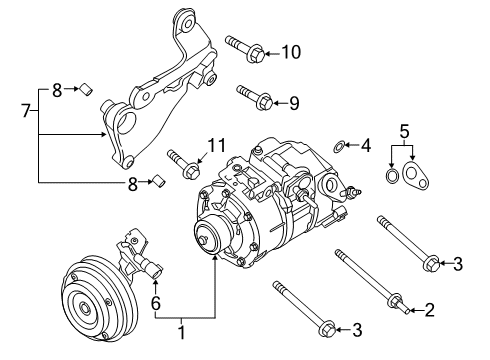 2021 Lincoln Nautilus A/C Condenser, Compressor & Lines Diagram 3 - Thumbnail