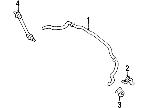 1996 Ford Contour Stabilizer Bar & Components - Front Diagram
