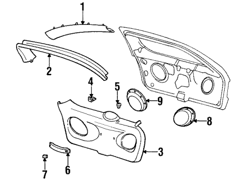 1998 Ford Taurus Interior Trim - Lift Gate Diagram