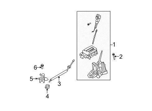 2009 Ford Escape Shift Control Cable Diagram for 9M6Z-7E395-A