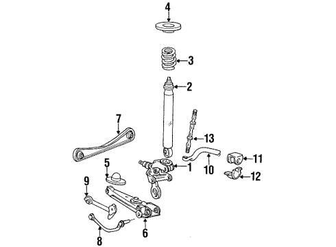 1992 Ford Taurus Rear Suspension, Control Arm Diagram 4 - Thumbnail