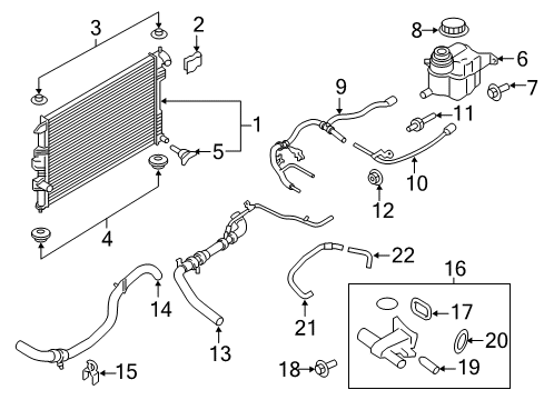 2016 Ford Explorer Radiator Diagram for FB5Z-8005-C