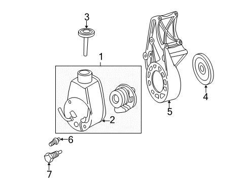1994 Ford E-250 Econoline P/S Pump & Hoses, Steering Gear & Linkage Diagram 3 - Thumbnail