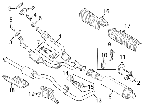 2020 Ford Transit-350 Catalytic Converter Gasket Diagram for LK4Z-9450-A