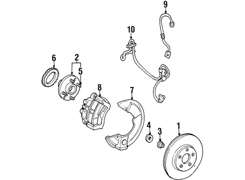 1999 Ford Windstar ABS Ring, Front Diagram for F8DZ-2C182-BA