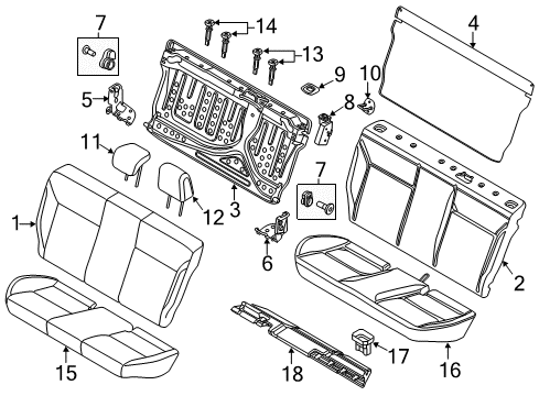 2012 Ford Focus Seat Cushion Pad, Rear Diagram for DM5Z-5463840-B
