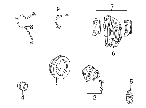 2005 Ford F-350 Super Duty Hub & Bearing, Front Diagram for AC3Z-1104-D
