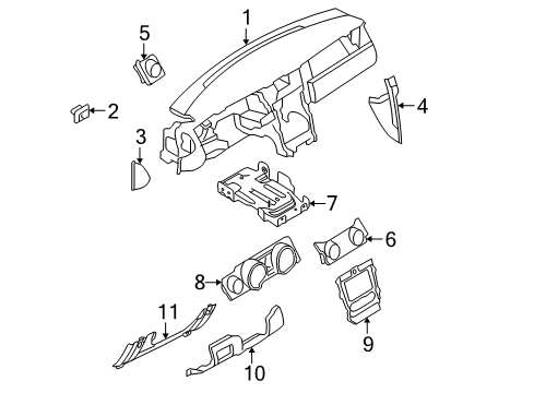 2006 Ford Mustang Instrument Panel, Body Diagram