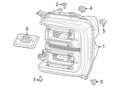 2023 Ford F-350 Super Duty Headlamp Components Diagram 2 - Thumbnail