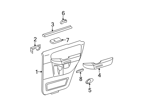 2005 Ford Expedition Interior Trim - Rear Door Diagram