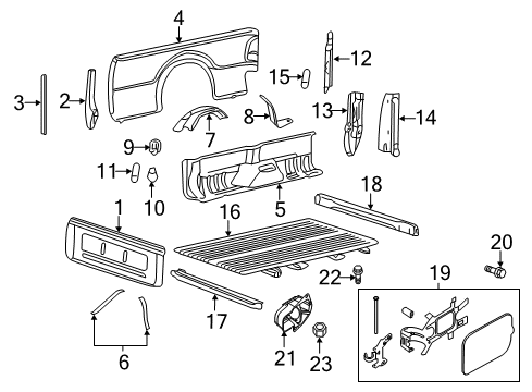 2014 Ford F-350 Super Duty Front & Side Panels Diagram 1 - Thumbnail