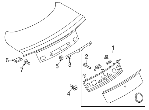 2017 Ford Mustang Exterior Trim - Trunk Lid Diagram 1 - Thumbnail