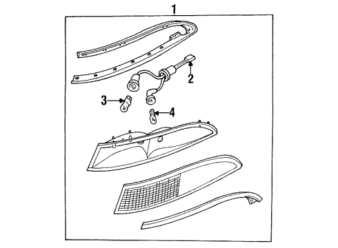 1995 Lincoln Mark VIII Tail Lamps Diagram