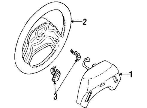 1999 Mercury Mountaineer Steering Column, Steering Wheel & Trim Diagram 2 - Thumbnail