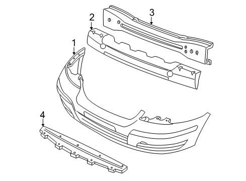2004 Mercury Monterey Bumper Cover Diagram for 3F2Z-17D957-LAA