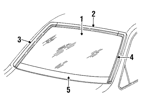 1986 Mercury Cougar Windshield Glass Diagram
