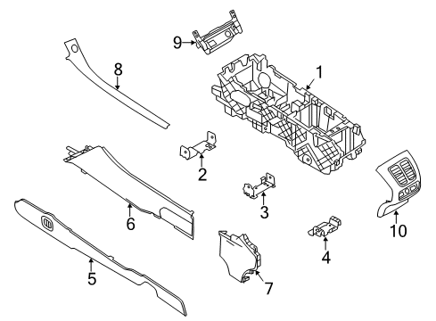 2014 Ford Taurus Center Console Diagram 2 - Thumbnail