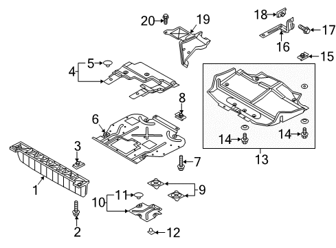 2014 Ford F-150 Front Shield, Lower Diagram for BL3Z-6775-B