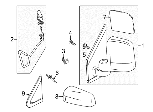 2012 Ford Transit Connect Outside Mirrors Diagram