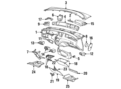 1997 Lincoln Mark VIII Instrument Panel Diagram