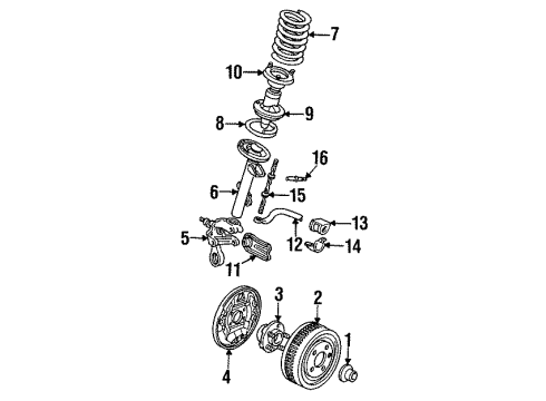 1991 Ford Taurus Stabilizer Link, Rear Diagram for E6DZ-5A486-A