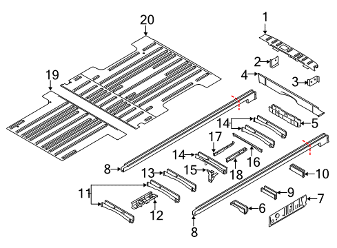 2021 Ford Transit-250 Rear Floor & Rails Diagram 2 - Thumbnail