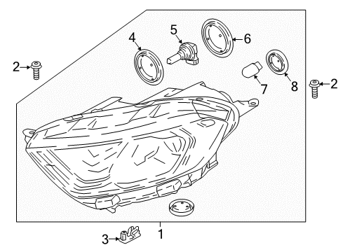 2022 Ford EcoSport Headlamp Components Diagram 1 - Thumbnail
