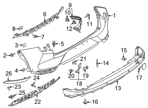 2021 Ford Mustang Mach-E License Frame Diagram for LJ8Z-17B390-AA