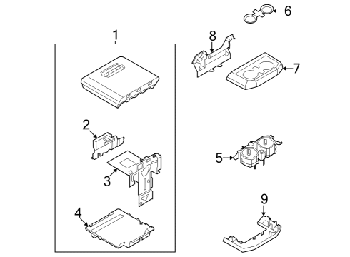 2023 Ford F-150 Lightning Storage Box Door, Black, Center Diagram for ML3Z-1506024-GC