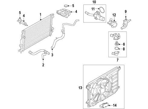 2018 Ford C-Max Radiator Shutter Assembly, Front Diagram for DM5Z-8475-A
