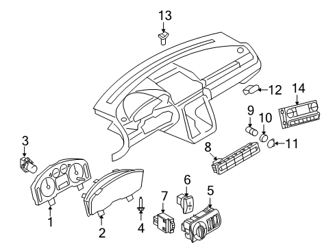 2009 Ford Taurus X A/C & Heater Control Units Diagram
