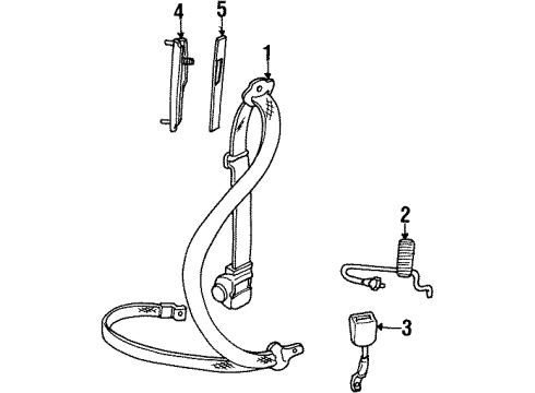 2001 Mercury Cougar Lap & Shoulder Belt Diagram for F8RZ-63611B68-AAC