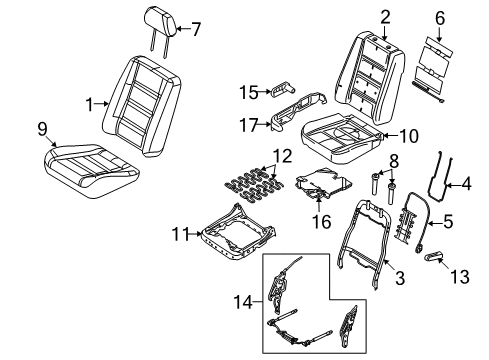 2008 Ford Taurus X Front Seats Diagram 2 - Thumbnail
