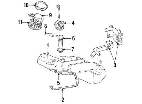 1995 Lincoln Mark VIII Fuel Supply Diagram