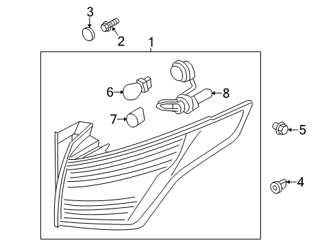 2015 Ford Escape Tail Lamp Assembly, Rear Outer Passenger Side Diagram for CJ5Z-13404-E