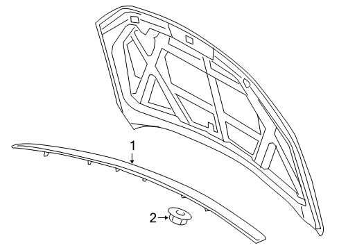 2010 Mercury Milan Exterior Trim - Hood Diagram 1 - Thumbnail