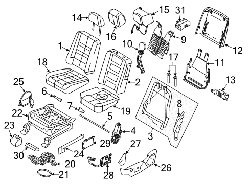 2012 Lincoln MKT Front Seat Components Diagram