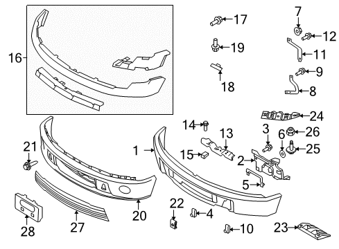 2010 Ford F-150 License Bracket, Front Diagram for AL3Z-17A385-A