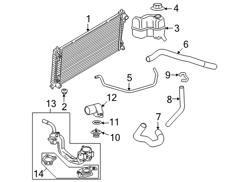 2008 Lincoln Navigator Radiator & Components Diagram