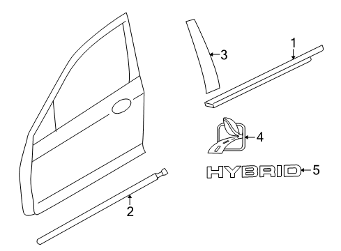 2010 Mercury Milan Exterior Trim - Front Door Diagram 2 - Thumbnail