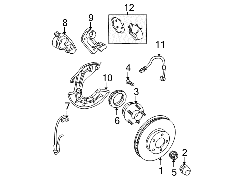1999 Ford Mustang Brake Pads, Rear Diagram for 1U2Z-2V200-FA