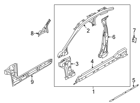 2014 Ford Fusion Center Pillar & Rocker Diagram